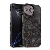 Coque de téléphone en fibre de carbone forgée avec logo personnalisé en gros pour iPhone 14 15 16 Pro Max, coques de téléphone portable de qualité bleu rouge or