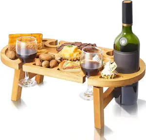 Wanderer-Party multifunktionaler tragbarer Mini-Home Snack faltbarer Outdoor-Camping-Strand-Tablett Holz-Picknicktisch