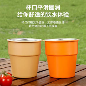 แก้วสแตนเลสกลางแจ้งขนาด 300 มล. ถ้วยดื่มน้ำน้ำหนักเบาแบบมินิมอลสำหรับปิกนิก แคมป์ปิ้ง เดินป่า - Product Image 3