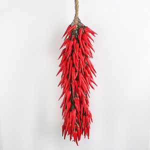 Guirnaldas de chiles artificiales, flores de seda, decoraciones rojas secas para exteriores, accesorios para restaurantes rústicos - Product Image 2