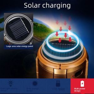 2024 New Arrivals 4 in 1 Usb Rechargeable Portable <b>Table</b> Camping Light Solar With Power Banks for Outdoor Foldable Fan - Product Image 4