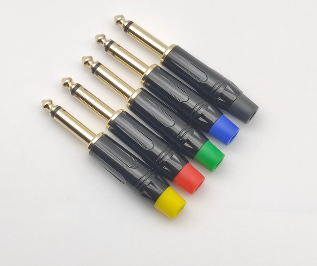 Hot Sale 6.35 Ts Mono Jack 1/4 Inch 6.35mm Guitar Plug Ofc Copper Gold Plated Mixer Speaker Audio Plug 6.35mm 6.35mm Jack Plug