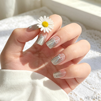 Faux ongles carrés courts en ABS à pression, motif étoile personnalisable, pour usage quotidien