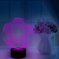 Vente en gros d'usine, design moderne, lampes LED à changement de couleur, commande tactile et à distance, alimentation USB, lampes 3D pour la décoration de la pièce