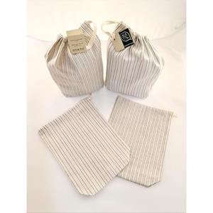 Sacchetto Regalo in Cotone Nia T con Coulisse, Design a Righe, Biodegradabile, per Uso Artigianale NAT - Product Image 1