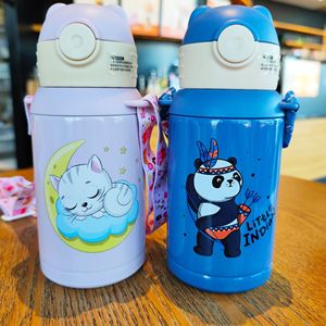 Cartoon Animal Children's Stainless Steel Thermos Cup 400Ml Double Wall Insulated For School Travel - Product Image 3