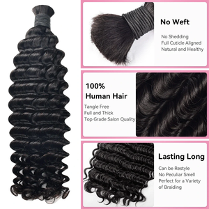 Extensiones de Cabello Natural Negro Crudo Camboyano de un Solo Donante, Grado 12A, 20 Pulgadas, para Trenzas Micro, para Vendedores de Trenzas Boho - Product Image 4