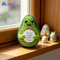 Peluche Amigurumi Fait Main au Crochet Pomme de Terre Positive et Avocat pour Décoration de Bureau à Domicile ou au Bureau, Idée Cadeau