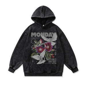 Hoodie Boxy Vintage Personnalisé pour Homme, Coupe Oversize, Ourlet Court Effet Vieilli, Lavage Acide, Broderie Numérique DTG, Tricoté, Disponible XX X - Product Image 5