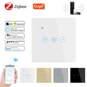 Fiko 86 loại trắng Tempered Glass bảng điều chỉnh cảm ứng thông minh Dimmer <span class=keywords><strong>switch</strong></span> wifi tuya ZigBee HomeKit bài phát biểu điều khiển từ xa (F71-86) - Product Image 2