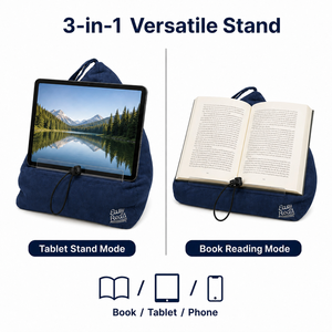 Book Pillow Reading <strong>Cushion</strong> for <strong>Tablet</strong> E Reader Multi Angle Holder With Zipper Pocket Custom Logo Design - Product Image 5