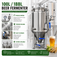 Fermenteur conique en acier inoxydable de 500 L en stock, unitank isobare avec refroidissement par enveloppe glycolée pour équipement de brasserie artisanale