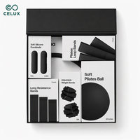 Kit d'accessoires de yoga et de Pilates portable pour la maison avec bandes de résistance, anneau de Pilates, tapis de yoga, barre de gym, haltères et blocs