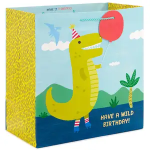 派对恐龙超深生日礼品袋定制3D儿童生日快乐派对纸袋