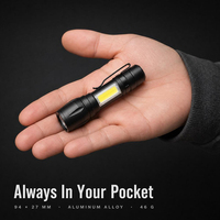 Senter Taktis USB Mini Isi Ulang COB 1000LM Tahan Air IP67 dengan Fokus yang Dapat Disesuaikan Jangkauan Jauh untuk Berkemah & Penggunaan Luar Ruangan.