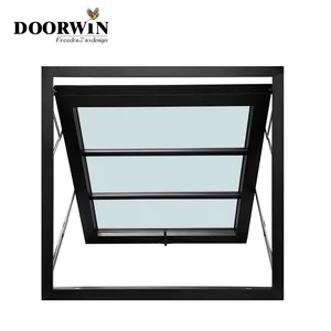 Doorwin Manufacturer Standard Grill Design Decorative Aluminum Windows Triple Awning Type Black Windows