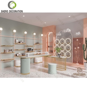Cosmetic Display Cabinet Small Beauty Retail Shelf LED <b>Showcase</b> Furniture Shopping Mall Skin Care Shop Design - Product Image 4