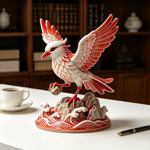 Statue en résine personnalisée BZY de l'<span class=keywords><strong>oiseau</strong></span> mythique Jingwei, sculpture de la légende chinoise ancienne, décoration intérieure, cadeau, vente en gros B2B, usine - Product Image 4