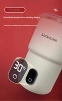 Bouilloire électrique en acier inoxydable rechargeable par USB, 400 ml, fonction de agitation automatique, affichage de la température, pour voiture