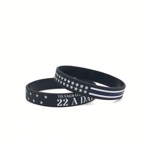 Pulsera de silicona barata al por mayor con logotipo, grabada en relieve y rellena de tinta, de 1/2 pulgada - Product Image 5