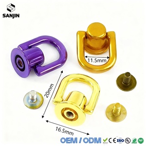 Mosquetón de metal de 10 mm con remache, anillo en <span class=keywords><strong>O</strong></span>, cadena para bolso, clip lateral, cierre, gancho de tornillo para bolso, accesorios de bricolaje - Product Image 6