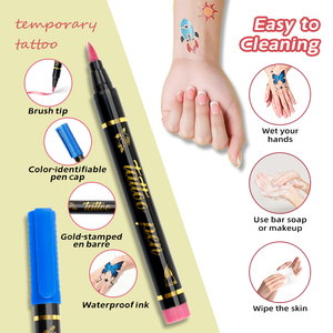 Juego de 10 Rotuladores de Tatuajes Temporales para Piel, con Purpurina Metálica y Brillo Neón, Resistentes al Agua y Lavables - Product Image 4