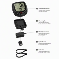Compteur de vitesse et d'odomètre LCD étanche à 15 fonctions pour vélo, VTT, vélo de route et vélo de ville – Équipement de cyclisme filaire