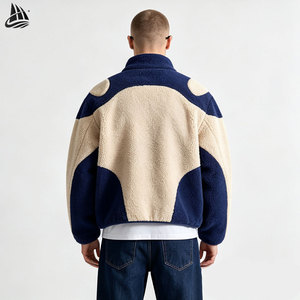 Custom logo Men Polar <strong>Fleece</strong> <strong>Jacket</strong> Fuzzy Zip up Embroidery Fluffy <strong>Thick</strong> Blank Heavy Winter Warm Masked Sherpa <strong>Jackets</strong> - Product Image 4