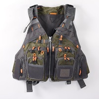 Yak Outdoors Nylon-Jersey Angelweste mit Wasserflaschentasche Schwimmweste für Ozean/Reservoir Wassersport Bequeme Kleidung Modell