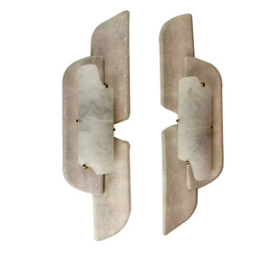 Marble Wall Lamp <b>Led</b> <b>Light</b> Source Wall Mounted Leather Shade White Modern Nordic Living <b>Room</b> Bedroom Hotel Decor - Product Image 1