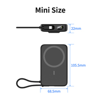Batería Externa Personalizada de 10000 mAh, Inalámbrica, con Pantalla Digital y Soporte Magnético, Carga Rápida, Cable Integrado