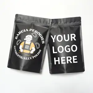 Bolsas de plástico personalizadas para alimentos, bolsa de pie troquelada 35 mylar, bolsa de embalaje de aluminio negro, bolsa ziplock