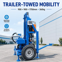 Foreuse compacte électrique sur roues pour puits d'eau 220V 4KW 150m, rotative à boue pour l'irrigation agricole