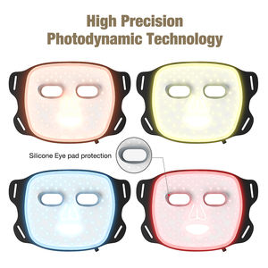 Masker Wajah LED Silikon Fleksibel 4 Warna Nirkabel, Perangkat Kecantikan Terapi Foton Medis untuk Perawatan Jerawat dan Pemutih - Product Image 6