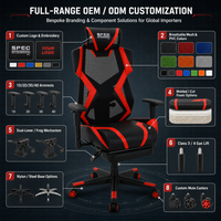 Chaise de jeu ergonomique à dossier haut, OEM ODM, personnalisable, en cuir PU, pivotante, pour ordinateur, avec base chromée inclinable en forme de papillon
