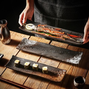 ชุดภาชนะเซรามิกสำหรับร้านอาหาร โรงแรม จานอาหารค่ำสไตล์เรโทร จานซูชิ ซาชิมิ จานของหวาน ชามผลไม้แบบตะวันตก จานขนม - Product Image 3