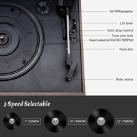 Tourne-disque rétro haut de gamme tout-en-un, centre musical, USB, CD, cassette, radio AM/FM, Bluetooth, lecteur de disques vinyles
