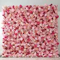 L73 Vente à Chaud Soie Faux Arrangement Floral Faux Rose Fleur Fond Mural Fleur Artificielle Rose Toile de Fond pour Décoration de Mariage