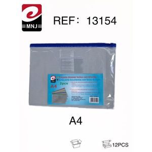 Borsa portadocumenti trasparente Mnj A4 con cerniera per uso ufficio 12 pezzi - Product Image 3