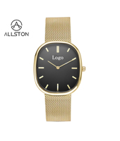 Montre ovale élégante et minimaliste décontractée montre-bracelet classique vintage de luxe pour hommes ceinture en métal en acier inoxydable montres à quartz pour hommes et femmes