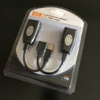 Kabel Adaptor Ekstensi USB ke RJ45 Lan, Adaptor Ekstensi USB Melalui Ethernet RJ45, Cat5 Cat5E Cat6
