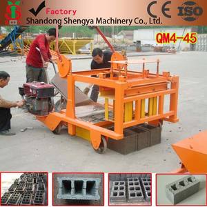 Mesin Pembuat Batu Bata Beton Padat Bergerak Bertenaga Diesel Hemat Energi Shengya QM4-45 - Product Image 4