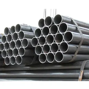 Tubo de ferro preto de aço ms erw, carbono, a53, sch40, tubulação de aço para material de construção