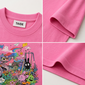 Camiseta TaiDe con Certificación GRS, 270GSM, Algodón, Talla Grande, Diseño Gráfico de Dibujos Animados, Etiqueta Personalizada, Hombros Caídos, Estilo Urbano para Hombre - Product Image 2