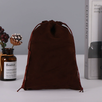 Pochette en velours floqué personnalisée de haute qualité avec logo imprimé, sac à cordon en daim réutilisable, sac anti-poussière pour bijoux, emballage cadeau