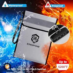 CUSTOM Lockable 38.1cm X 27.9cm Fireproof <b>Document</b> Pocket Waterproof Money Pocket with Reflective Strips Fireproof <b>Bags</b> - Product Image 1