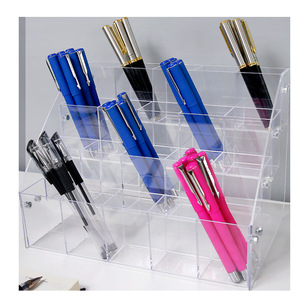 <b>Acrylic</b> Pen Holder Display Rack Transparent Plastic Desktop Vertical <b>Storage</b> For Pens Pencils Gel Pens Ballpoint Pens - Product Image 4