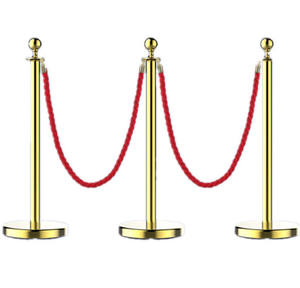 Supporto barriera coda in acciaio inossidabile corda retrattile stanchioni corda rossa palo corda barriera decorazione di nozze - Product Image 3