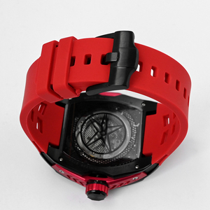Montre automatique tonneau pour hommes, mouvement Miyota 82S0, bracelet en Silicone étanche à 50M, sport - Product Image 3