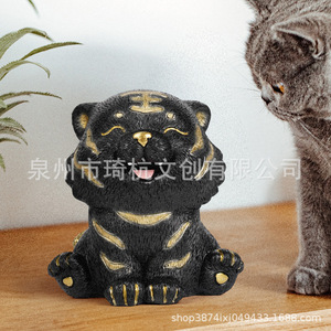 Hucha de tigre adorable, figura de resina plástica, caja de dinero para niños, regalo, decoración de animal del zodiaco - Product Image 2